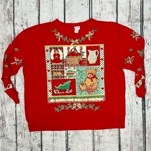 Vintage 80s Christmas on Mainstreet Ugly Xmas Sweater Party Sweatshirt